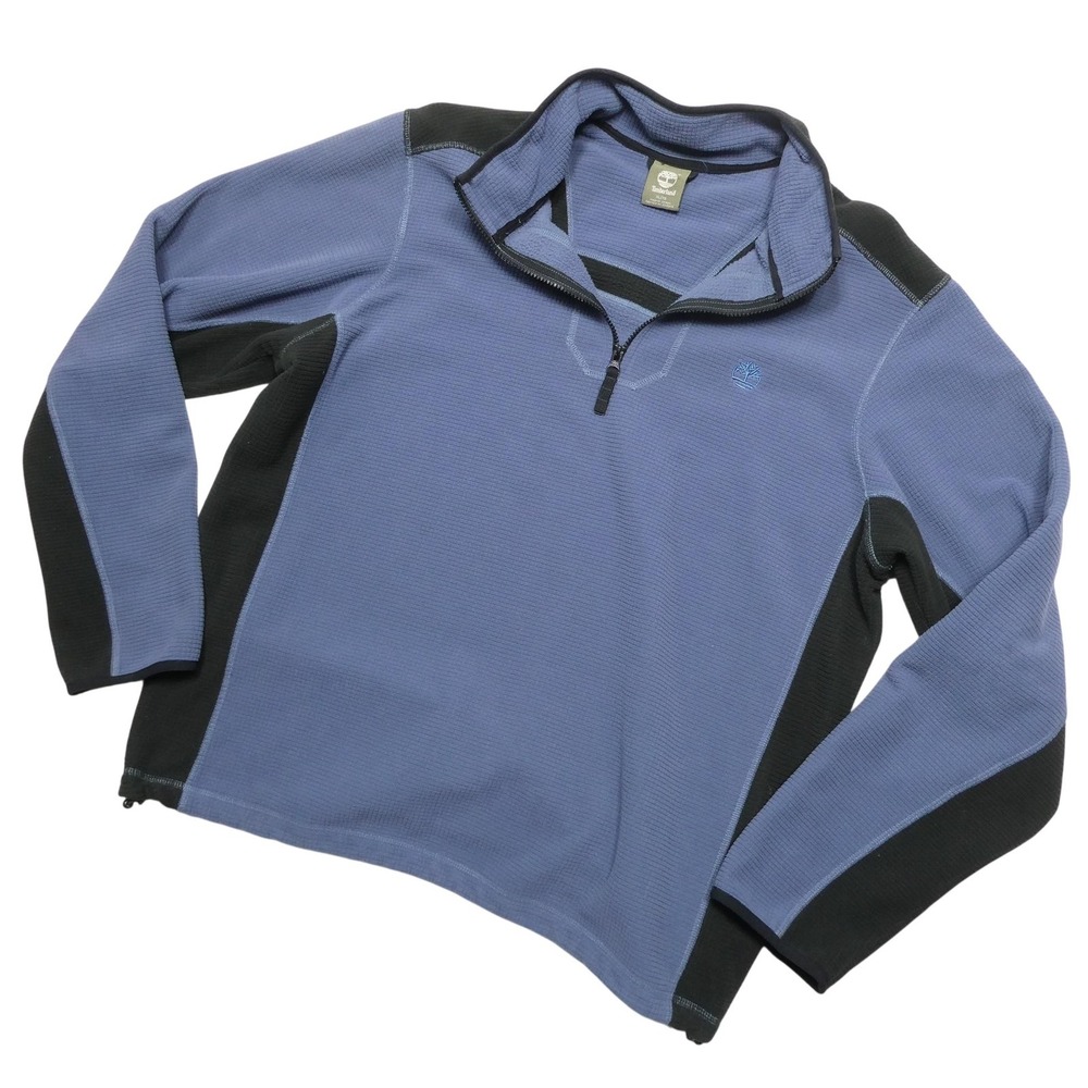 Timberland Pullover Mens XL Blue Fleece 1/4 Zip Long Sleeve Thermal Outdoor